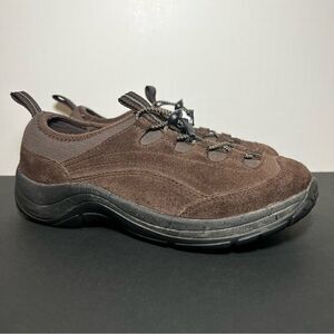Womens LL BEAN Brown Suede Drawstring Slip On Shoes / Size 8 Medium